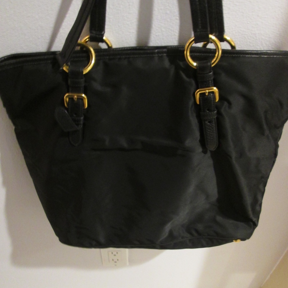 PRADA BLACK NYLON LARGE SHOPPER TOTE BAG - Picture 3 of 14